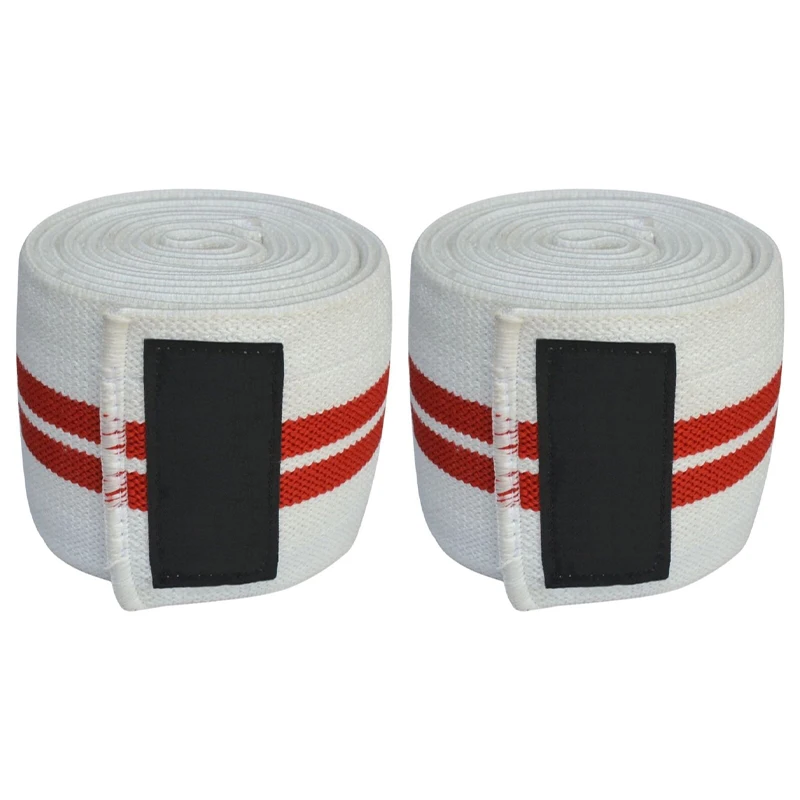 Wholesale Unisex Weightlifting Knee Wraps Custom Logo Elastic knee supports wraps For Power Lifting Adjustable Knee Pad for gym