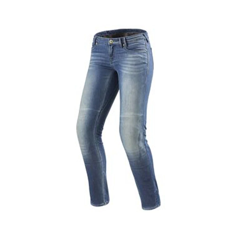 Best Manufacturer Light Washed Moto Bike Jeans, CE Approved Aramid Lining Denim Jeans for Women, Prime Protection