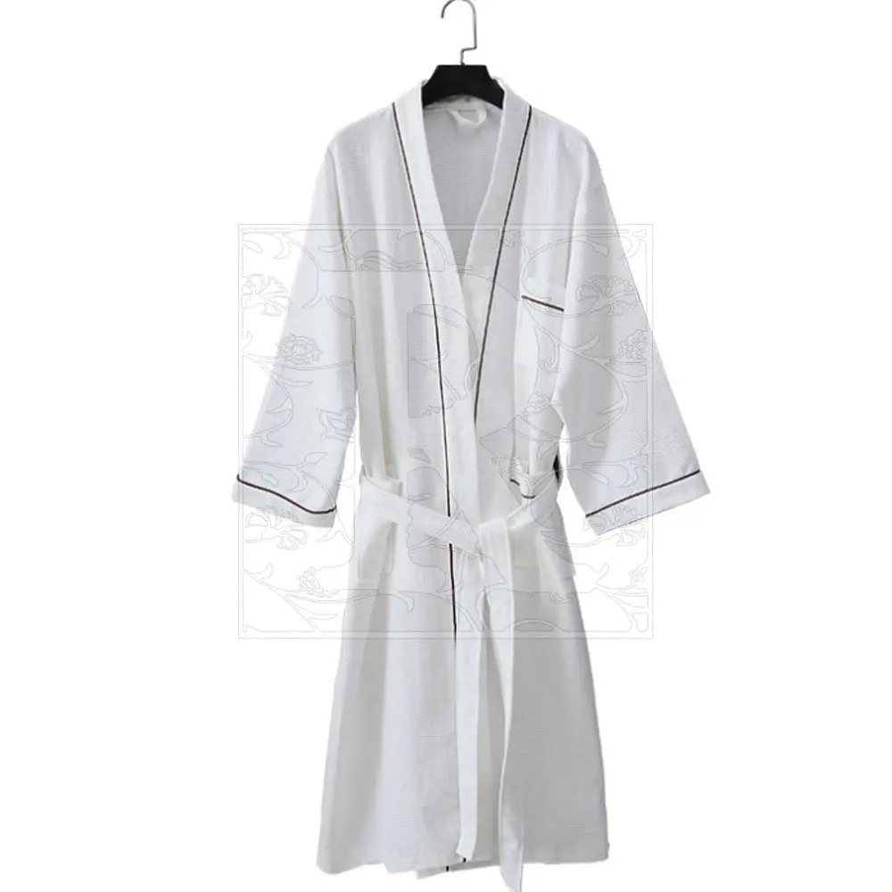 Night Dress for Men Luxury Hotel Waffle Terry Cotton Bathrobe in high quality suitable price made in Pakistan Top Quality
