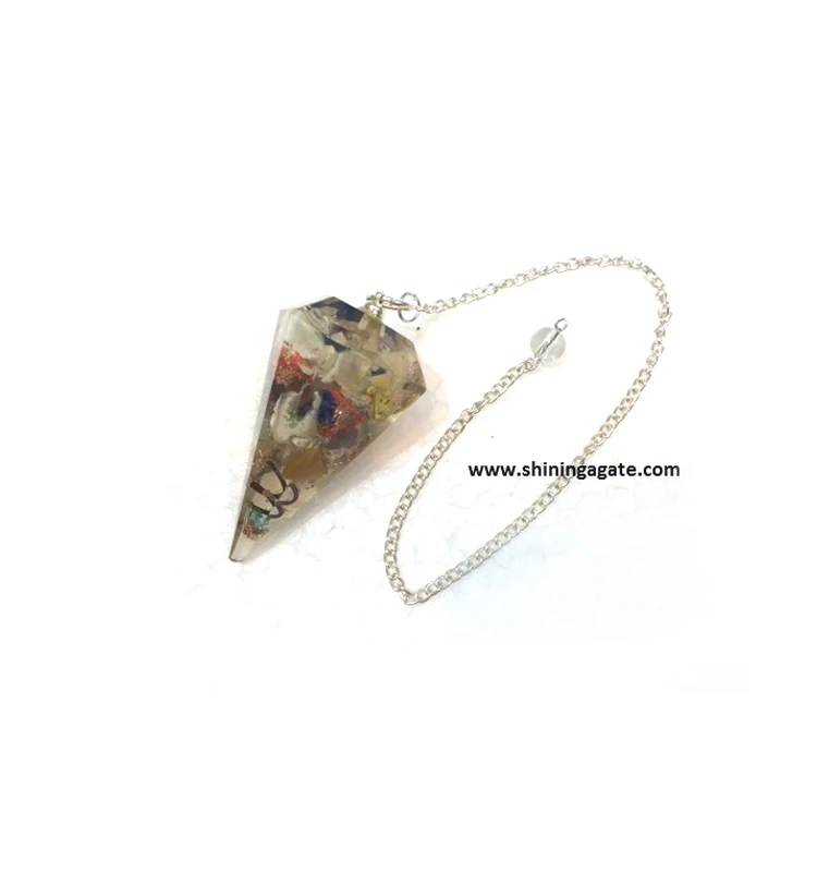 Wholesale Orgonite Pendulum with Copper Wire Orgone Healing Pendulums Gemstone Wholesale Pendulum