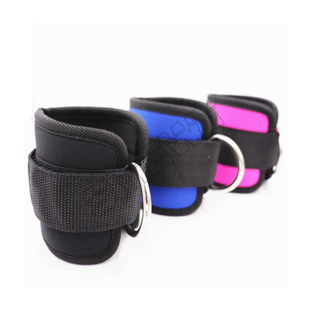 Custom Logo Adjustable Double D-Ring Ankle Straps Cuffs for Cable Machine