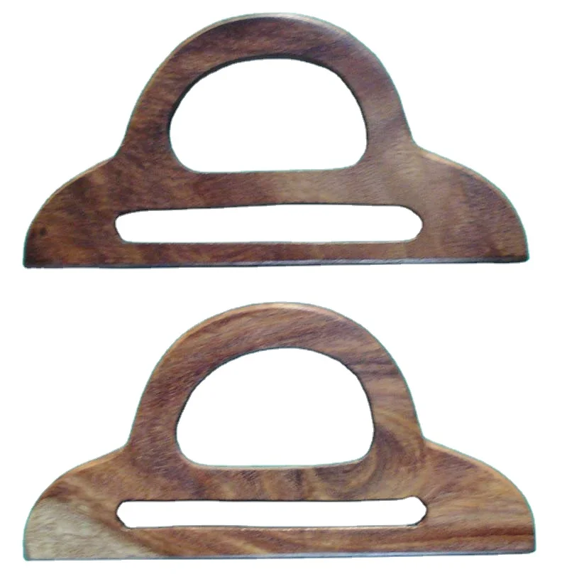 Clutch wooden bag handle
