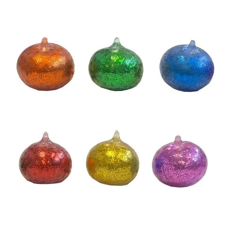 Hot Novelty Promotional Cute Sensory Ball Glitter Candy Small Capsule Stretchy Squeeze Drop Toy for Vending Machine
