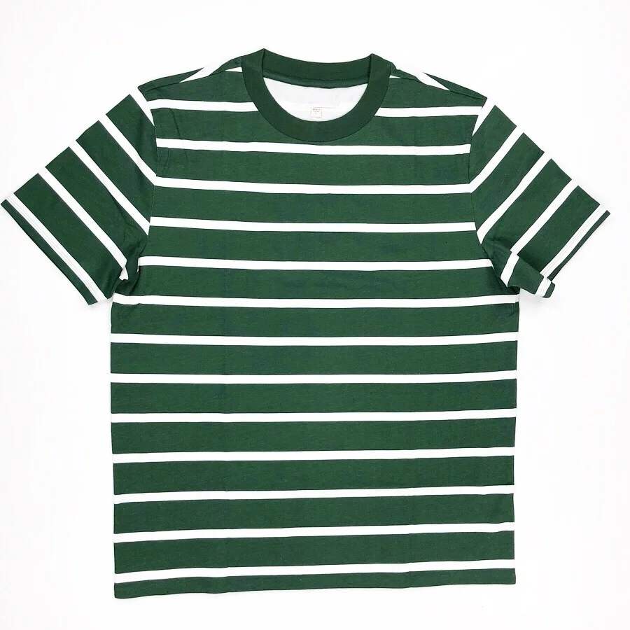 Crew neck Custom embroidery striped t shirt Summer fashion slim fit round neck cheap price children clothing fashion wear