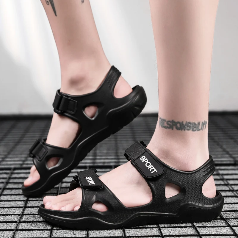
Wholesale Factory Price fashion 2021 comfortable Custom Logo EVA soles leisure male sandals durability leather slippers men 
