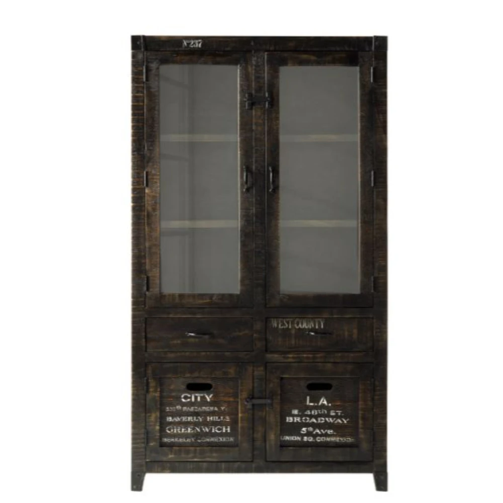 Прямая оптовая продажа шкаф из массива дерева шкафы для гостиной с 4 дверцами и 2 полками мебель спальни стеллажи витрин домашний декор