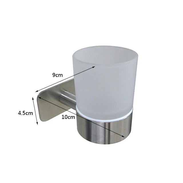 No drilling self adhesive stainless steel tumbler holder wall mounted for bathroom