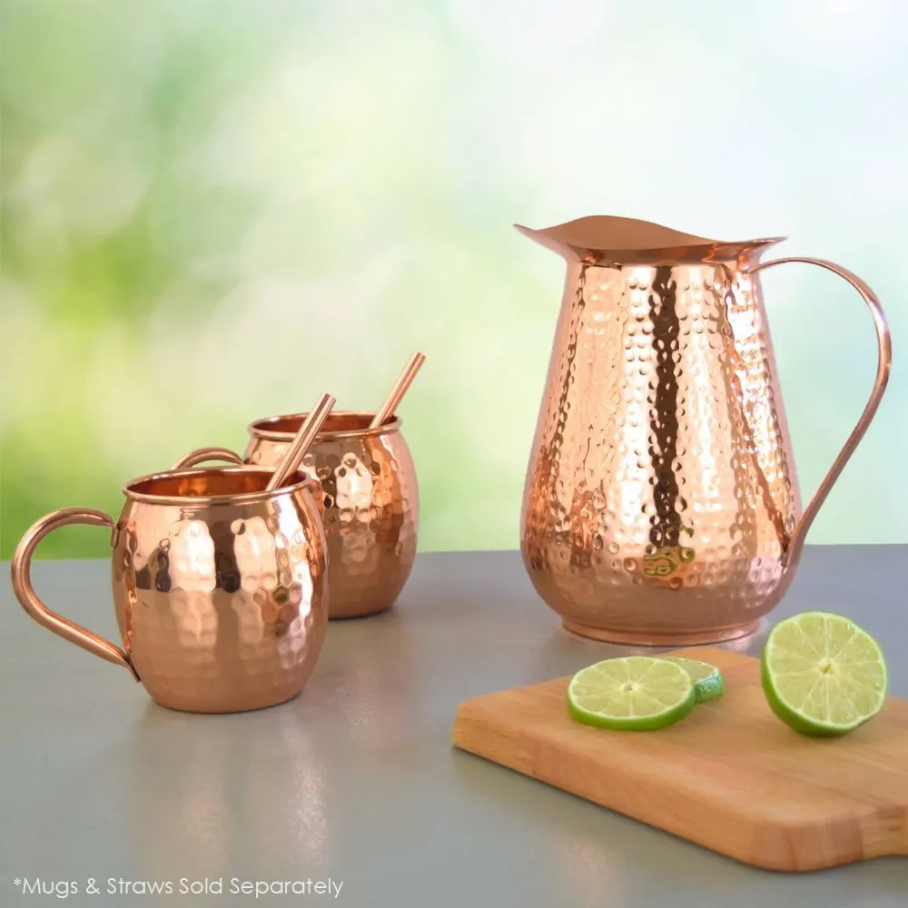Pure king international Copper Water Jug For Ayurveda Health Benefits Handmade High Quality Copper Product Manufacturing