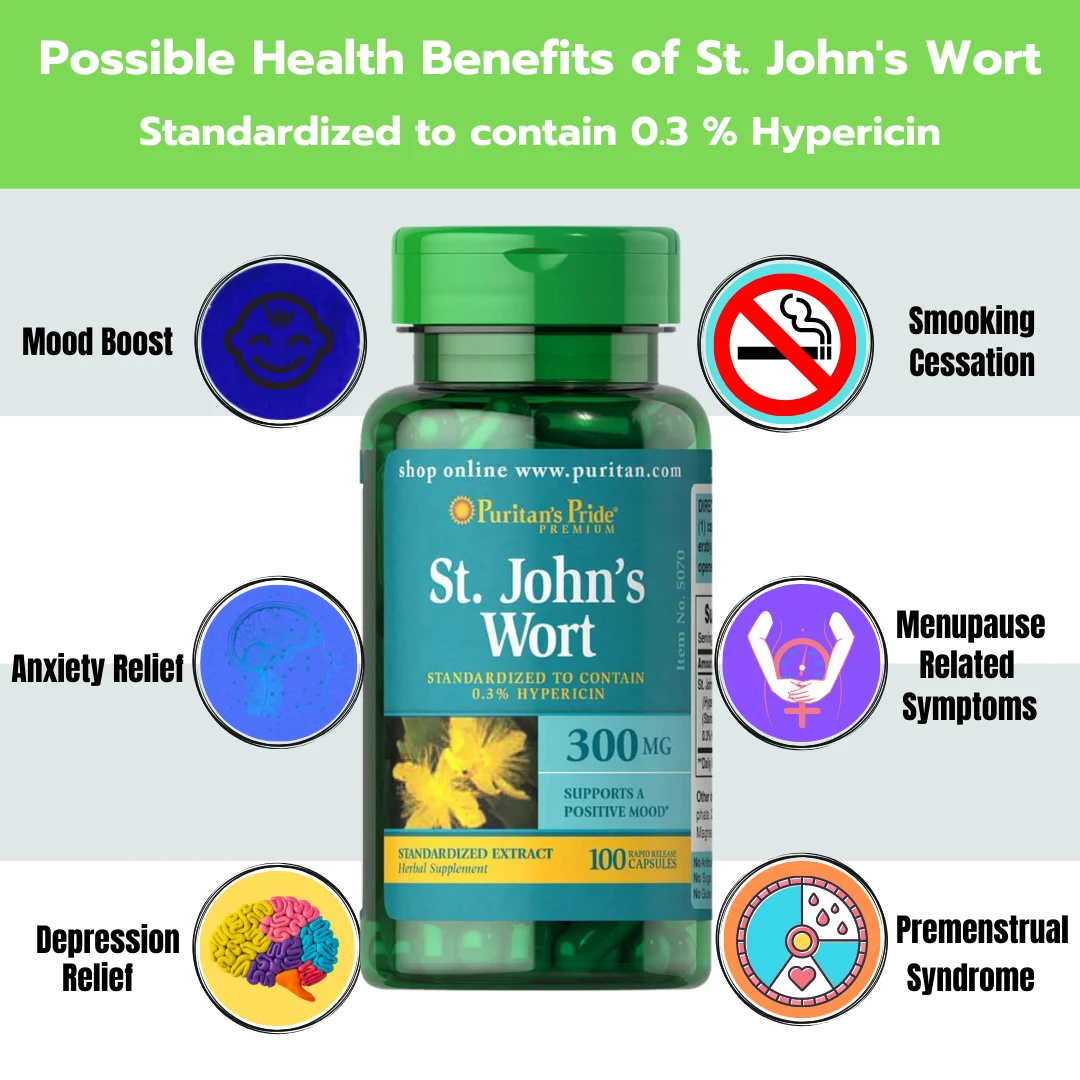 Горячая Распродажа стандартизированный экстракт пуритана гордости зверобоя 150 мг-100 капсул способствует умственному самочувствительному спокойному настроению