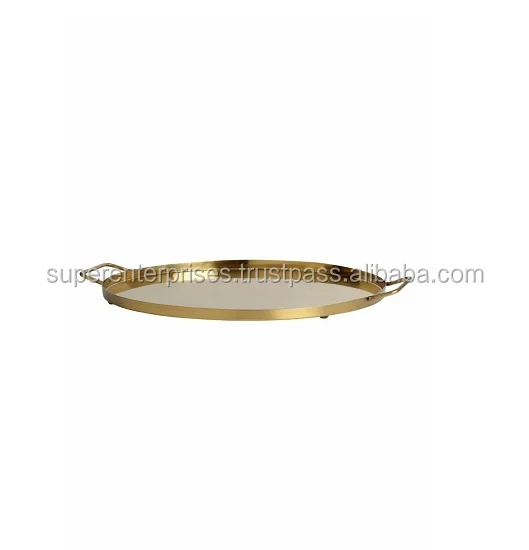 Round Food Serving brass Tray