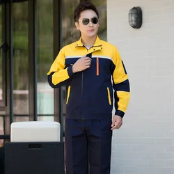 Рабочая одежда, мужской костюм с длинным рукавом на осень и зиму, износостойкая Светоотражающая полоса, рабочая одежда для рабочего цеха