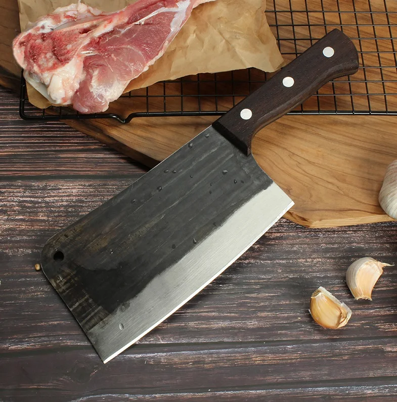 Дропшиппинг в наличии 8 дюймов ручная работа полностью кованая Высокоуглеродистая сталь ручка из дерева венге шеф-повар мясник нож мясника