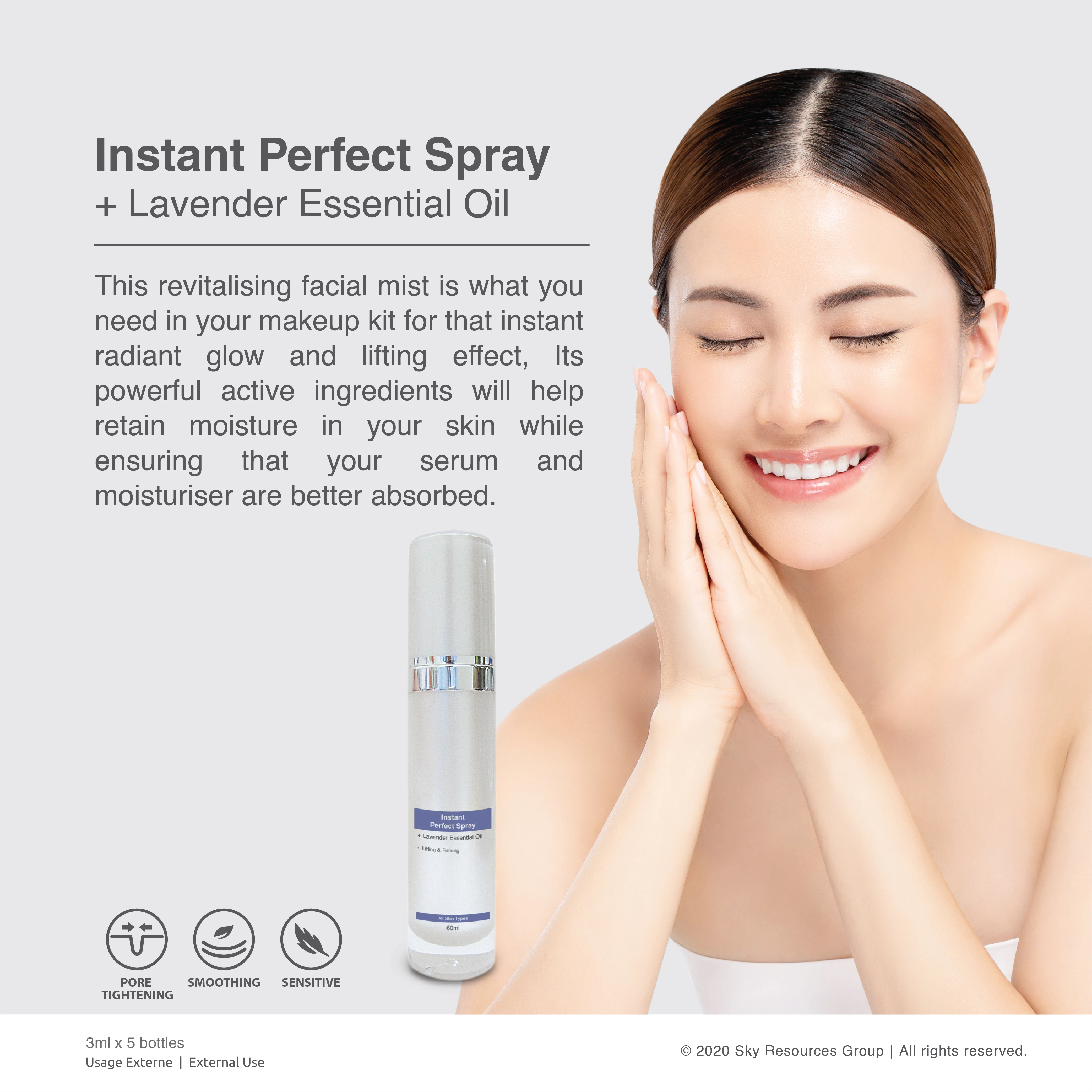 OEM высокоэффективный продукт для ухода за кожей лица поставщик из Малайзии мгновенный идеальный спрей Лаванда эфирное масло лаванды esse