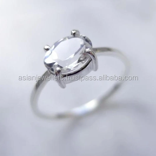 Crystal Natural gemstone 925 Sterling Silver fine ring Handmade Silver Jewelry