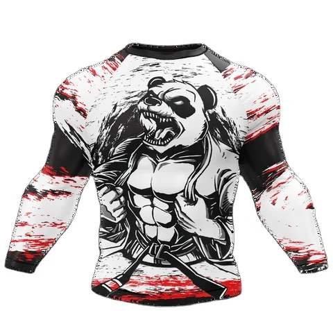 Mens Custom Rash Vest Long Sleeve Lycra Compression Shirt Quick Dry Rashguard Sublimation Rash Guard Men Quantity Top Customize