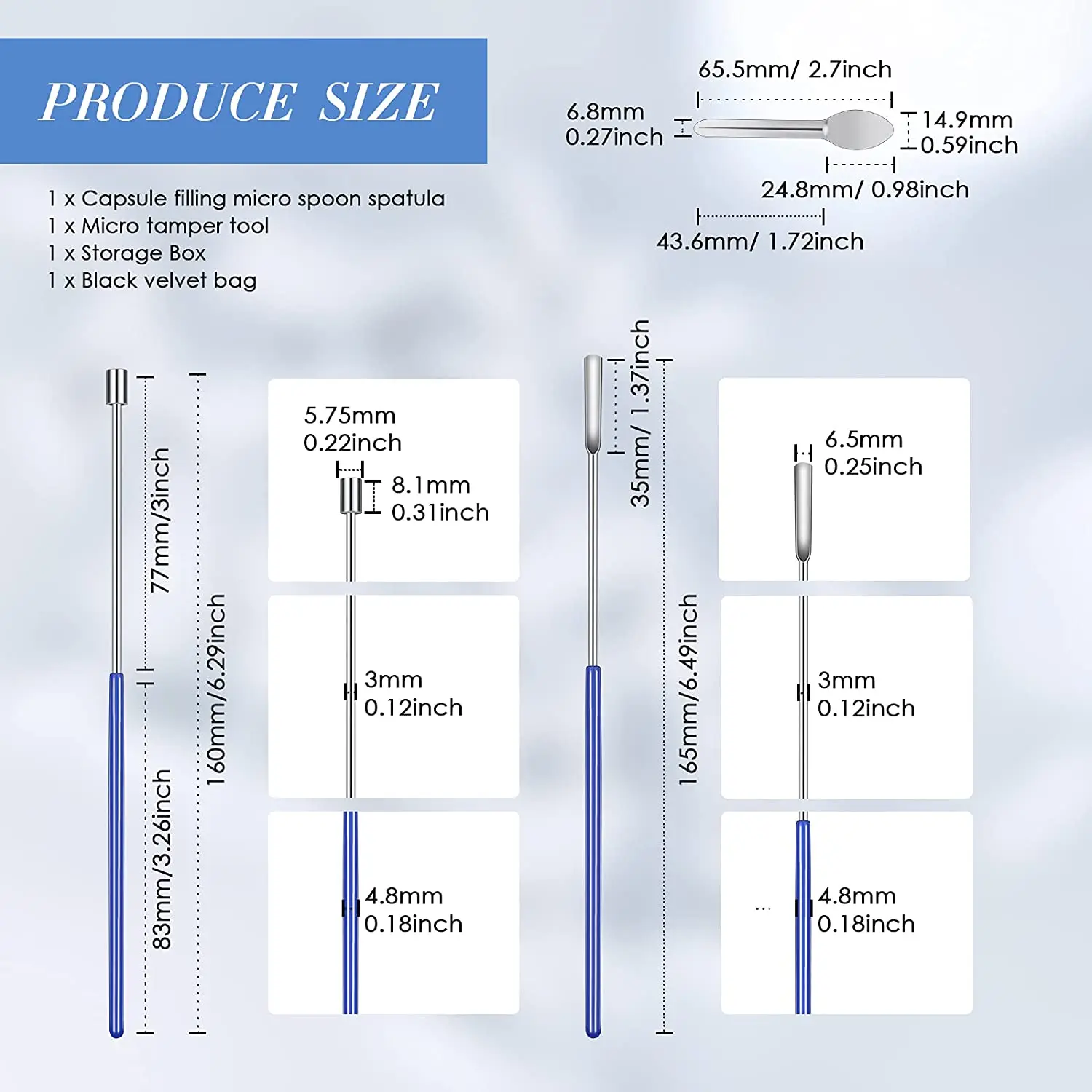 Capsule Filling Micro Spoon Spatula Herb Tamper Tool