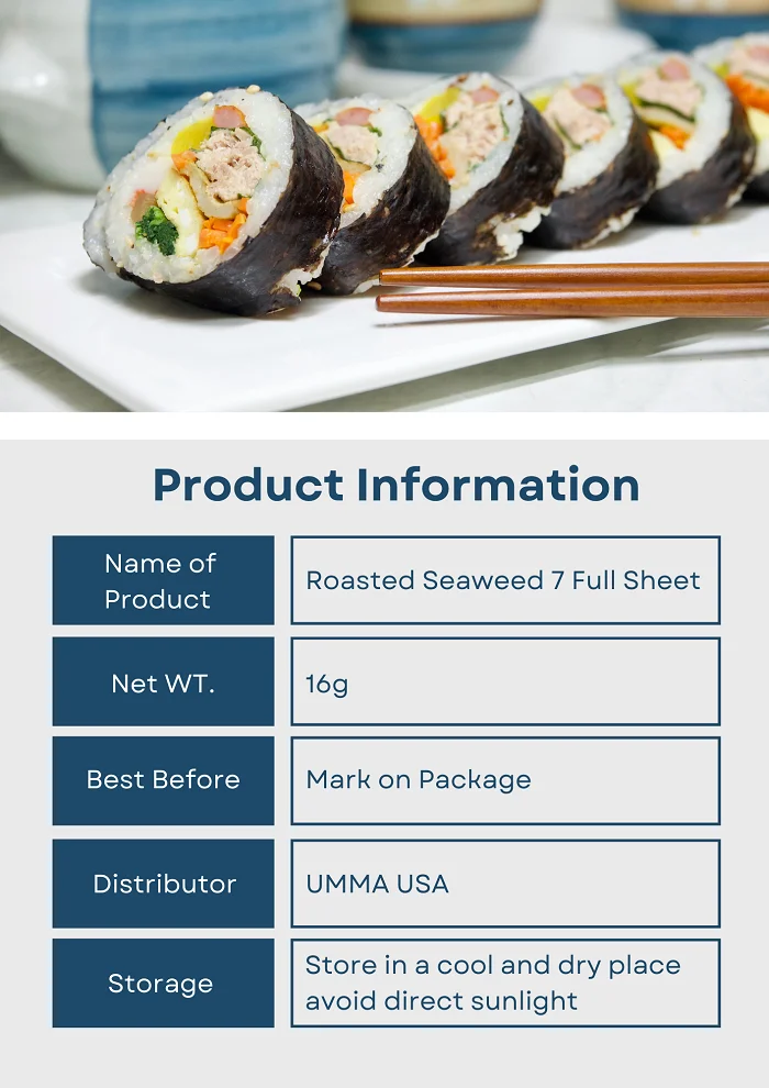 YM Roasted Seaweed 7 Sheets Premium Nori for Sushi