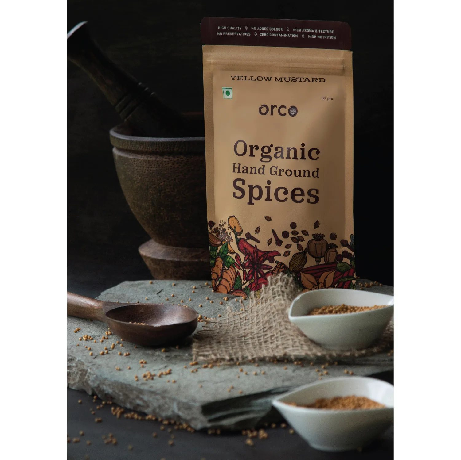 ORCO high quality organic Yellow Mustard Whole Grains Spice with Best Price | Chakki Fresh and USDA Certified