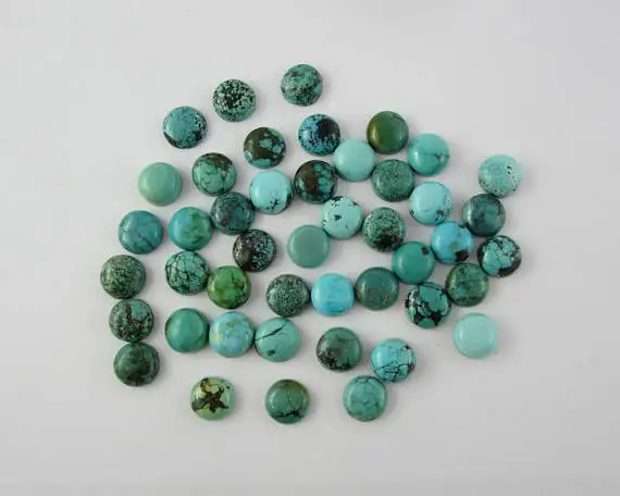 Природный Тибетский бирюзовый круглый кабошон 11x11 мм свободный камень дерево заводская цена браслеты