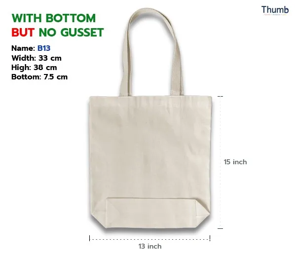 Blank Eco Tote Bag in Thailand Heat Transfer Sublimation, Silk Screen Printing Large(>50cm) Handled 10000 TH;24 Polyester/cotton