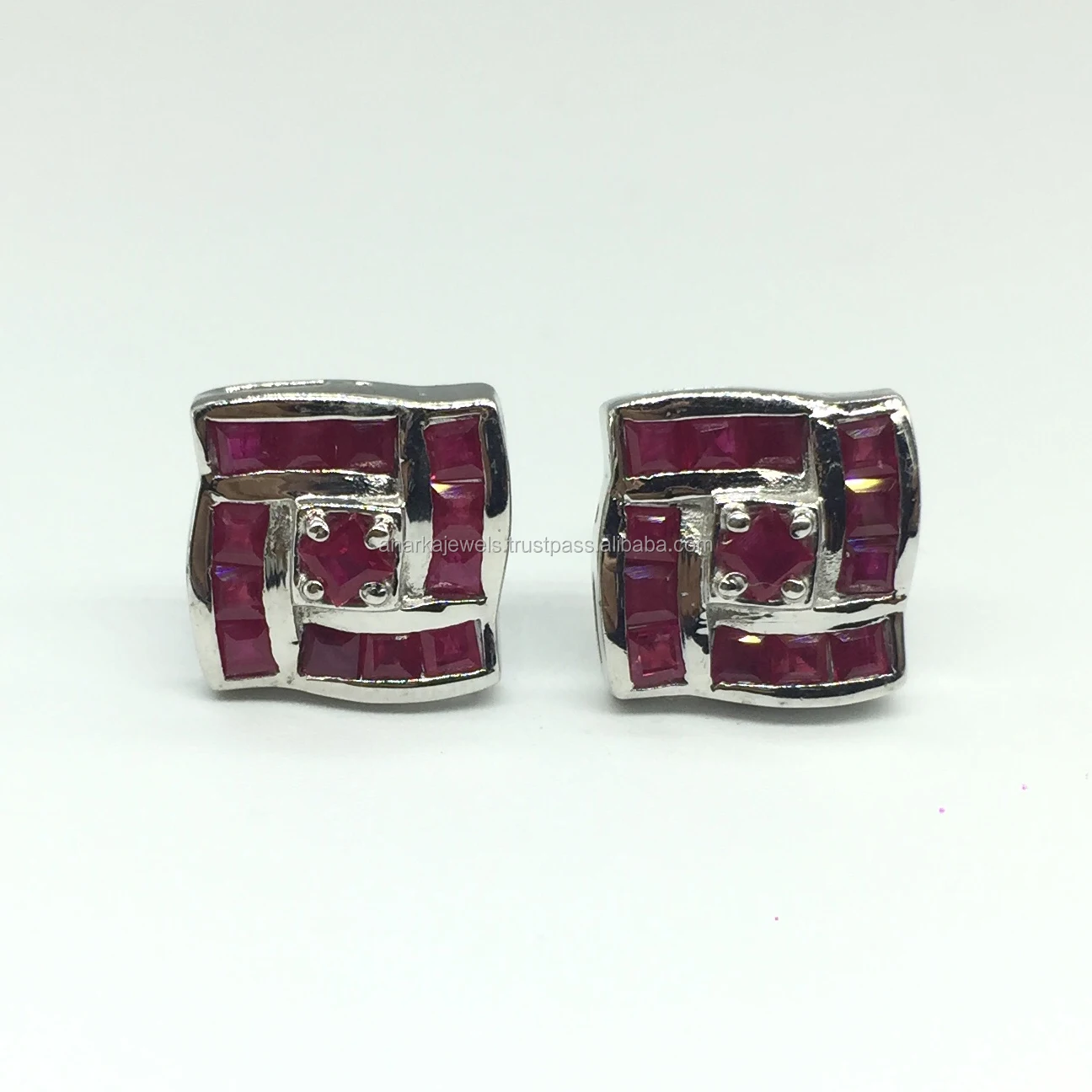 
Sterling Silver Ruby Stud Earrings Jewelry For Women Jewelry 