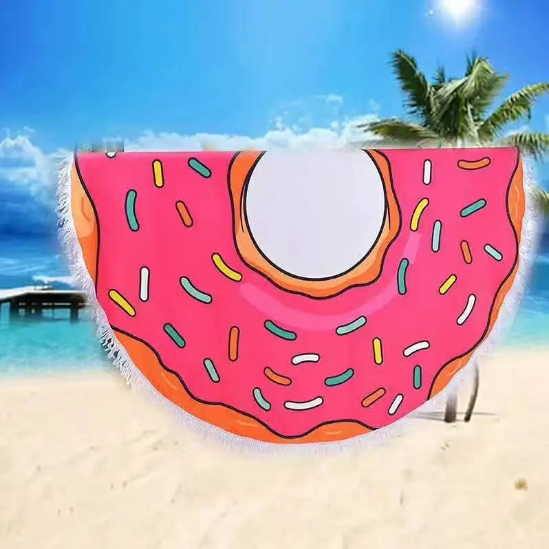 Полноцветное круглое пляжное полотенце с сублимационной печатью на заказ