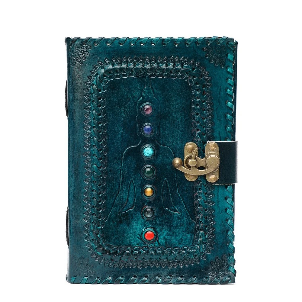 Grab Your Own - Stone Studded Personal Planner- Handmade Genuine Leather Draw /Sketch / Paint Journal cum Note Pad Book