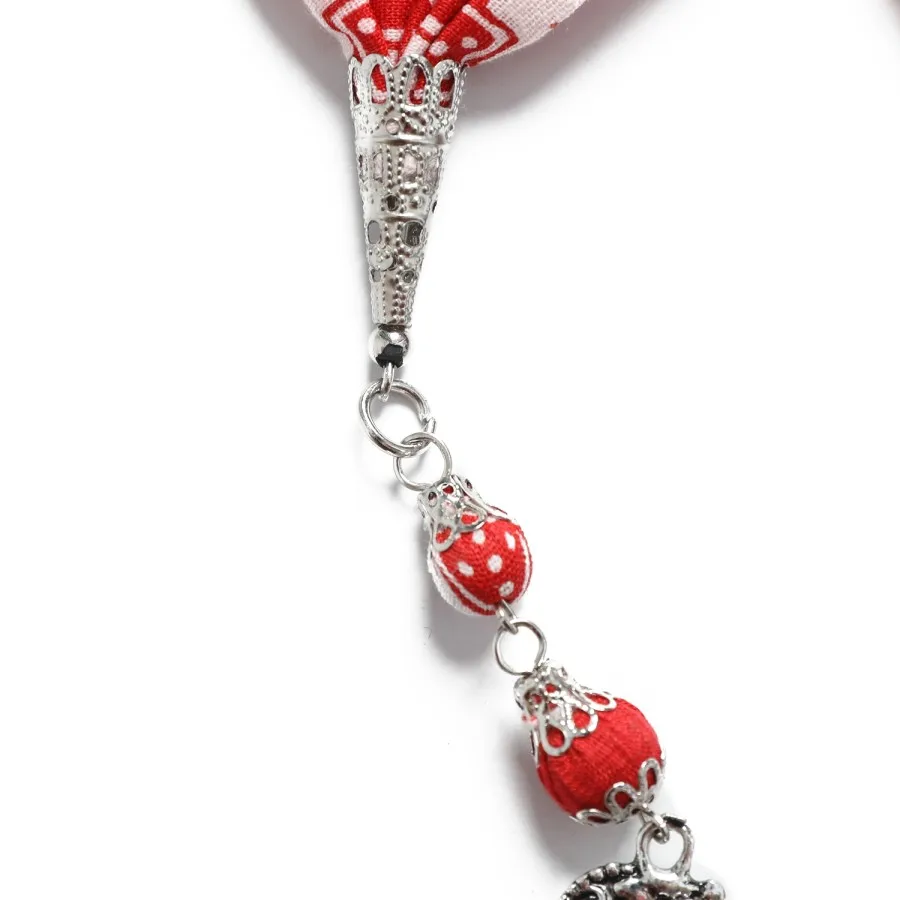 Женское этническое ожерелье Alini Batik Prita 00025-красное