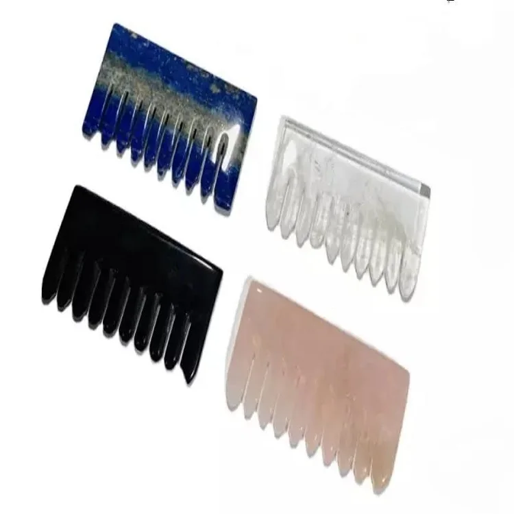 WHOLESALE NATURAL CRYSTAL QUARTZ HAIR MASSAGE COMB:AGATE COMB:REIKI HEALING:CRAFTS:GIFT:GEMSTONE COMB:AGATE HAIR MASSAGE:CRYSTAL