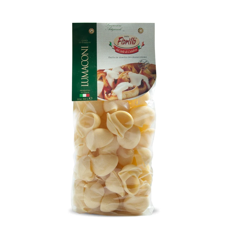 Lumaconi high quality artisan handmade premium durum wheat semolina italian pasta Pastificio Fiorillo 500gr
