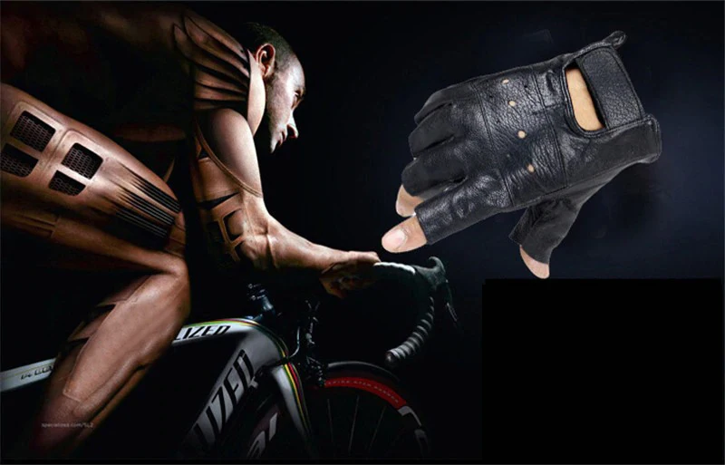 Best Selling Custom Cow Hide Grain Leather Driving Gloves Wholesale Top Quality Half Finger Driving Gloves