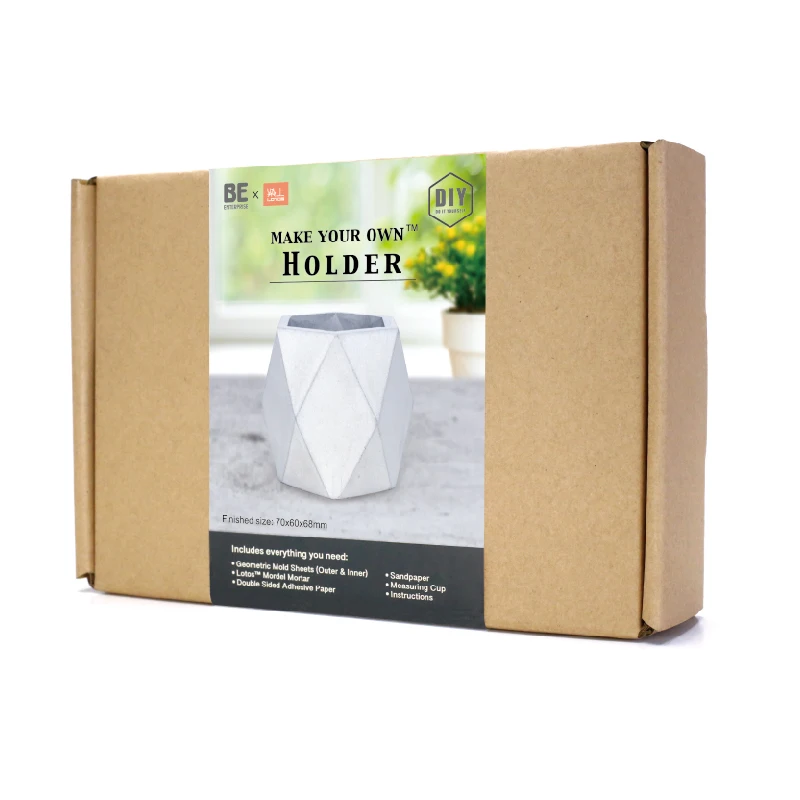 Adult craft kit making concrte cactus succulent planter