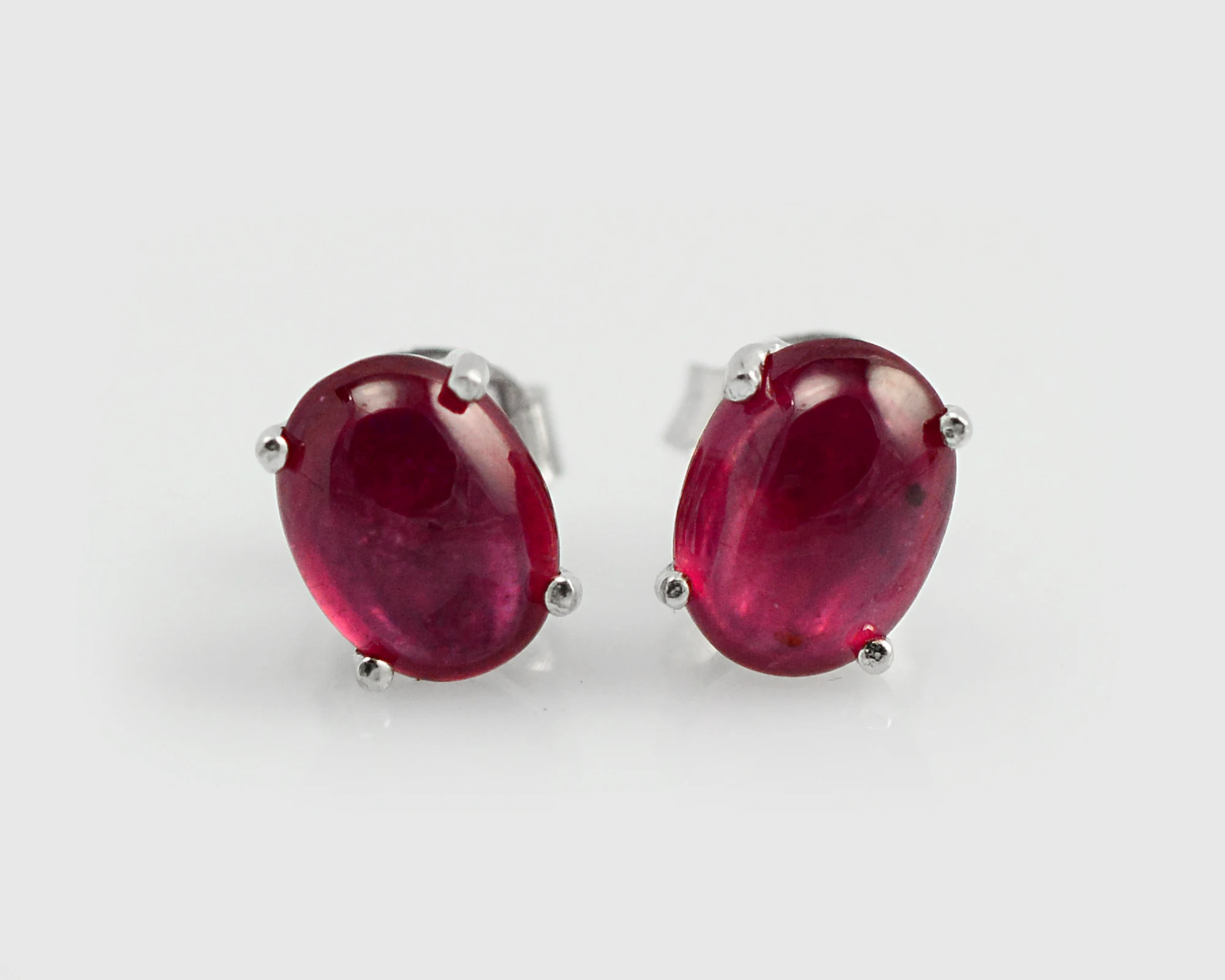 New Exclusive Natural 6x8 MM Oval Red Ruby Cabochon Gemstone 925 Solid Silver For Women Ring Earring Set Wholesaler From India