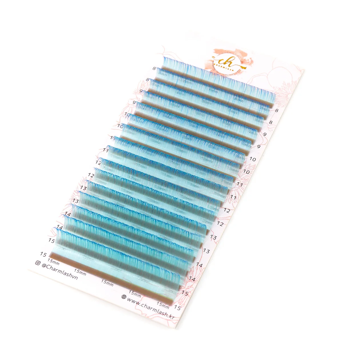 Цветные накладные ресницы лотки корейское волокно PBT океанские синие поставки частная этикетка полные полоски Вьетнам оптовая продажа