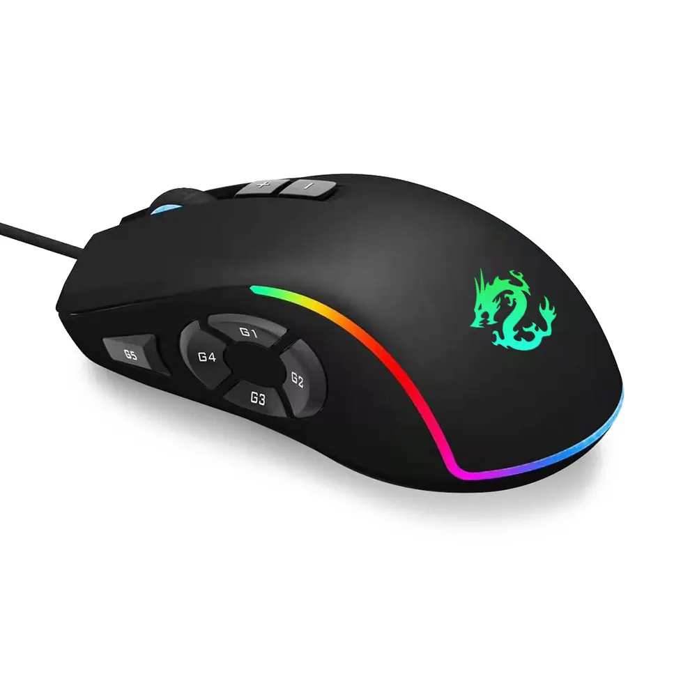 Programmable 10 buttons professional gaming mouse with RGB backlit for PUBG mobile PC gaming