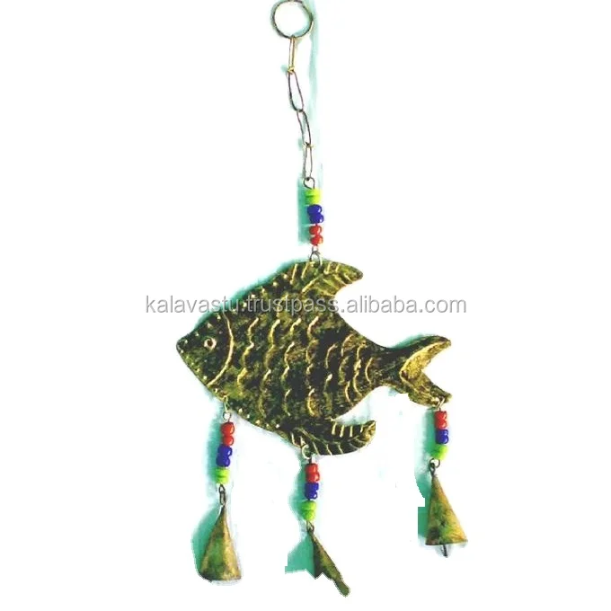 Decorative Angle Brass wall hanging wind chime with Bell For Home Decor Unique Design Brass Wind Chime