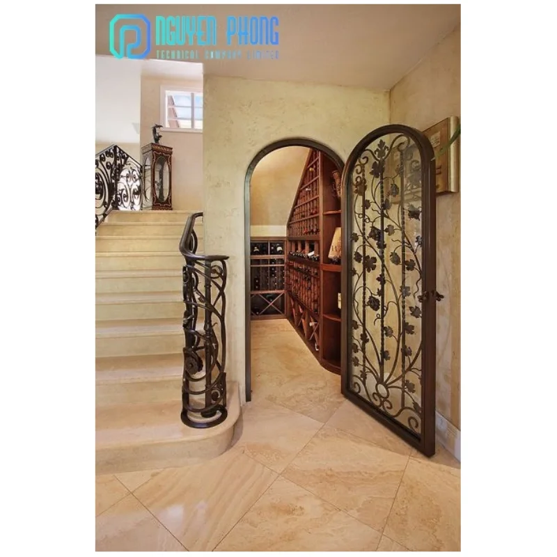  Последний дизайн двойной входной двери для наружной стальной кованая железная дверь входная безопасности