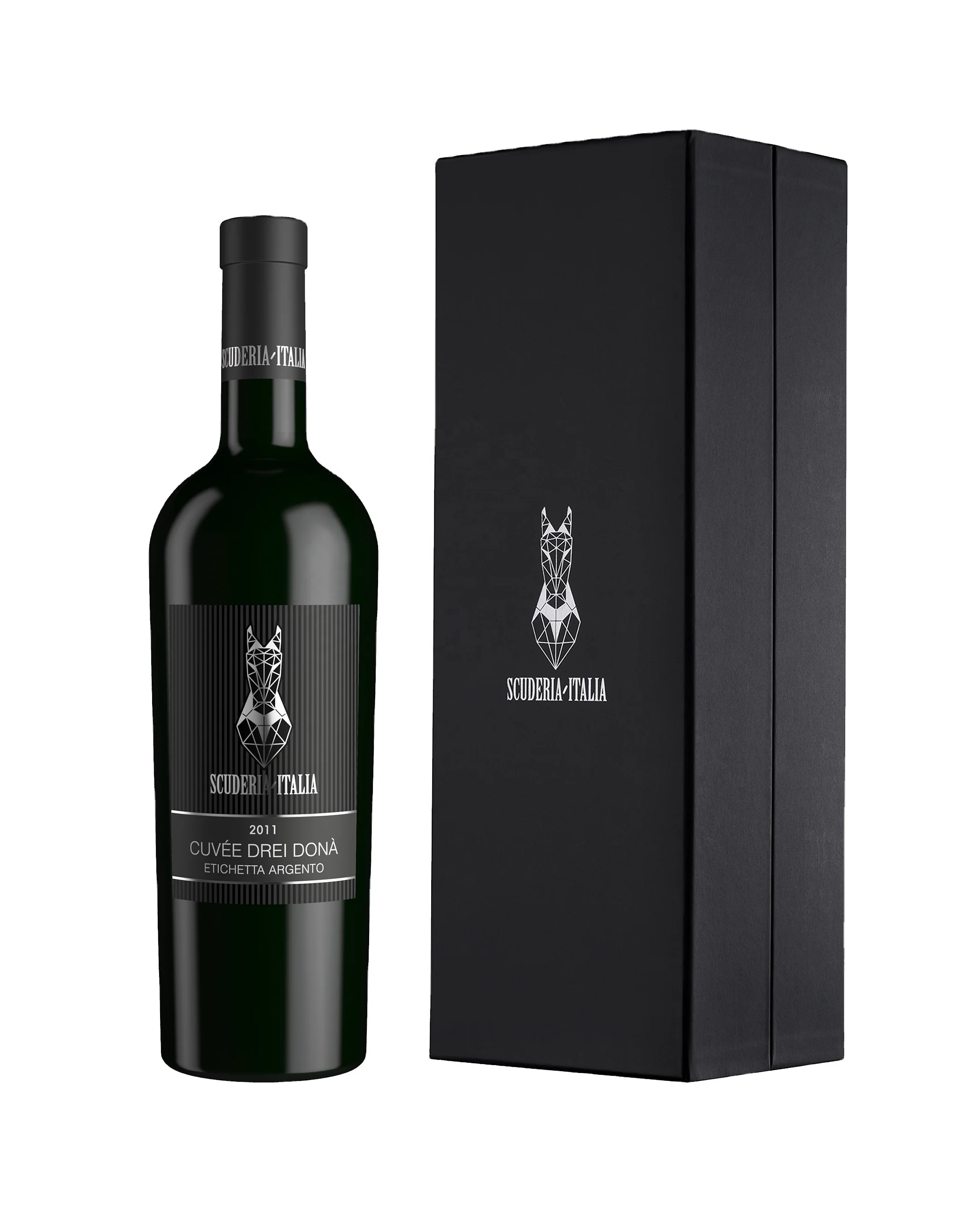 CUVEE DREI DONA ETICHETTA ARGENTO 2011 Scuderia Italia 0.75L 14.5% Prestigious Italian Red Wine in its Luxury Box