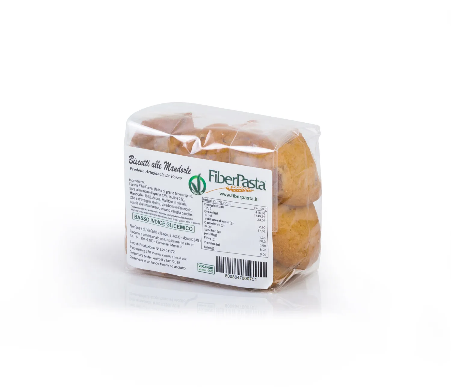 ITALIAN ALMON BISCUITS WITH LOW GLYCEMIC INDEX No Palm Oil - Handmade VeganOk Biscuits with premium ingredients