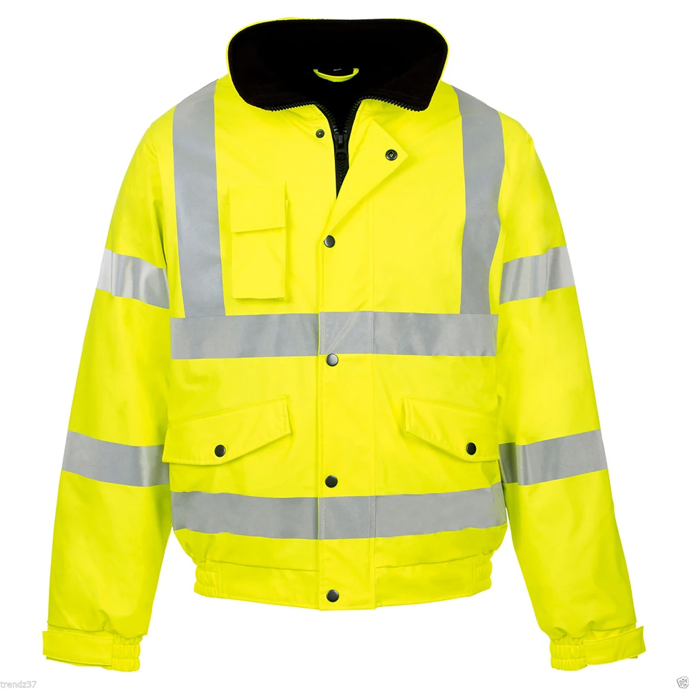 Road Safety Workwear Jacket Hi Vis Reflective Night Tape Men Jacket Site Security Jacket For Men Plus Size