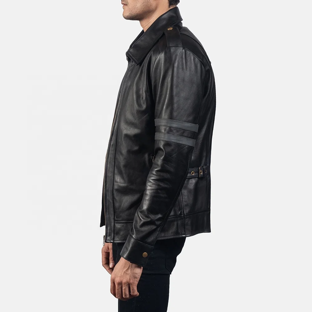 
Armstrong Black Leather Biker Jacket 