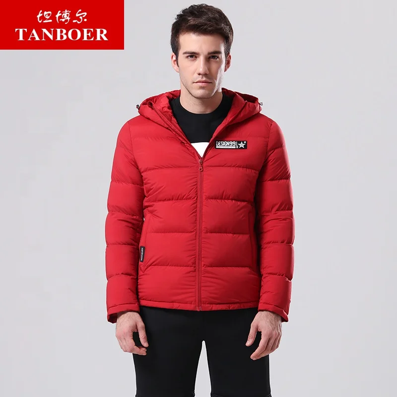 mens down jacket outdoor sport winter keep warm polyester hooded puffer coats for male