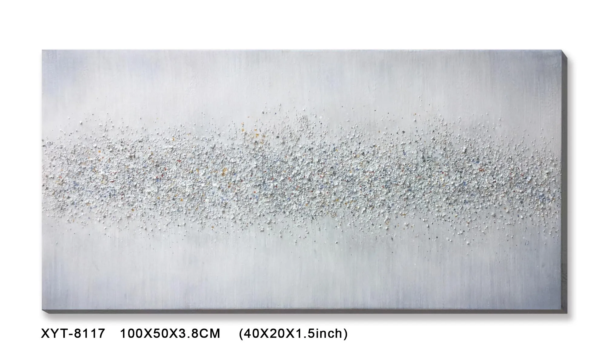Abstract Custom Modern art Grey Champagne Overflow Oil Painting Handpainted Stretched