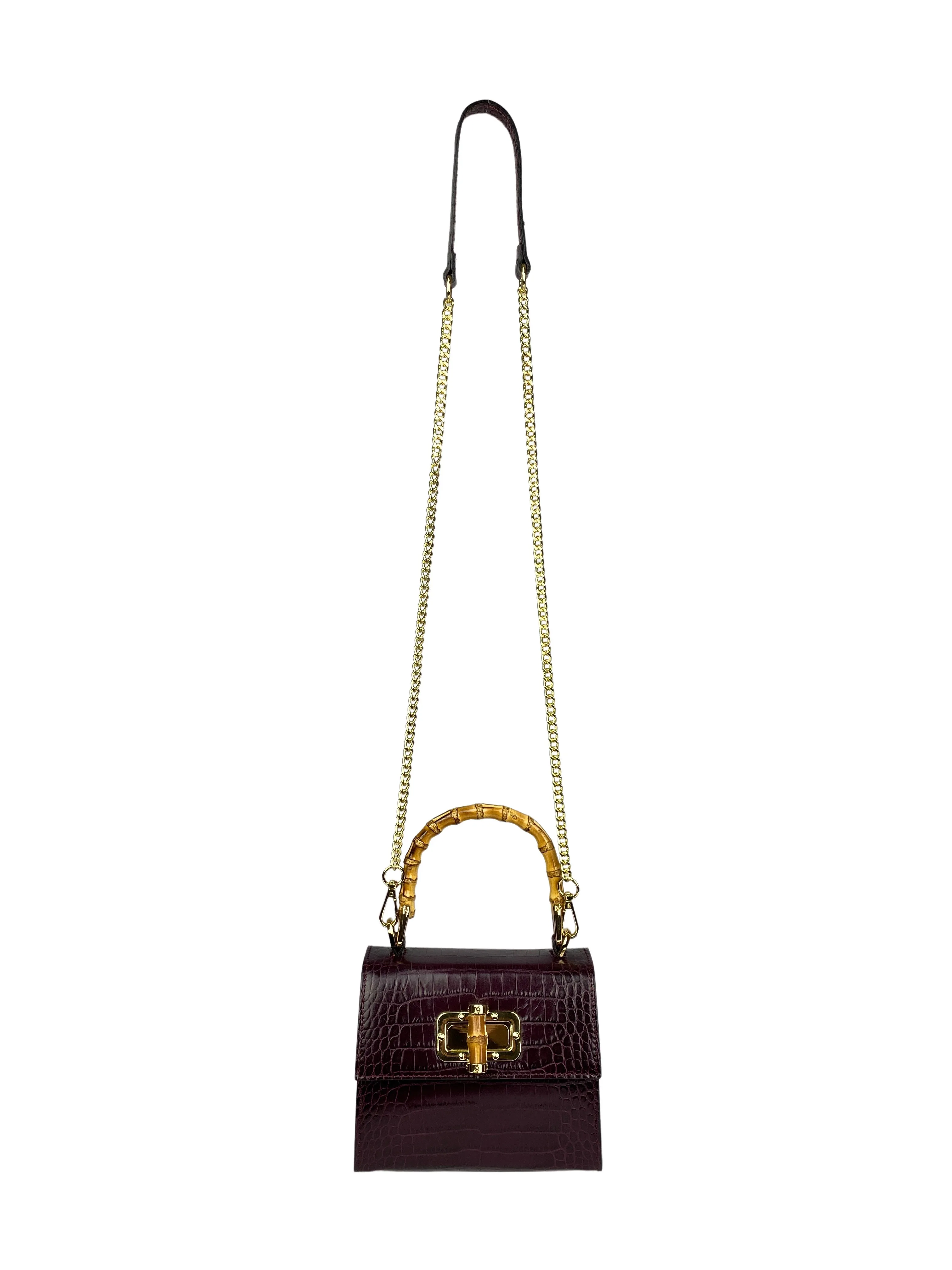 Italian Leather Bag Handbags Made in Italy Women hand bags High Quality Bamboo