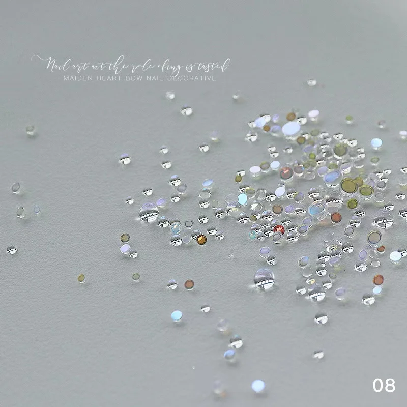 1400 pcs  half flat beadsresin stone glass, nail stone  3D mermaid beads  for nail decoration