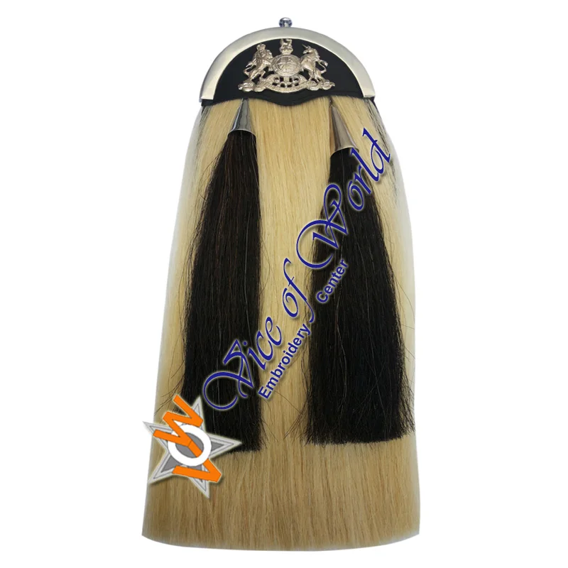 horse hair sporrans, drum major mace, tartan kilts Jacobite Shirts, Feather Hackles