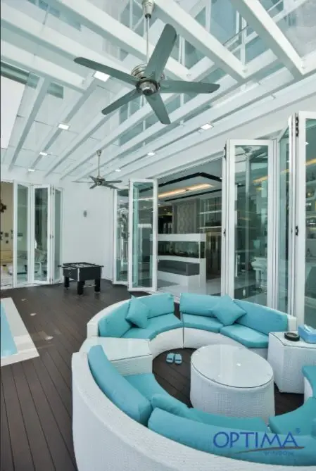 Теплоизоляция Звукоизоляция наружные двери патио алюминиевая двойная стеклянная рама двойные складные стеклянные раздвижные