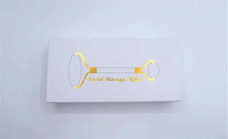 High Quality Pink Rose Quartz Jade Roller Anti-Aging Face Massage Roller Gua Sha Combo Box Made of Crystal