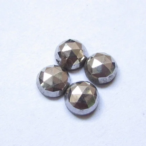 7mm Natural Silver Pyrite Rose Cut Round Loose Wholesale Cabochon Shop Online From Manufacturer for Trending Online Sale India