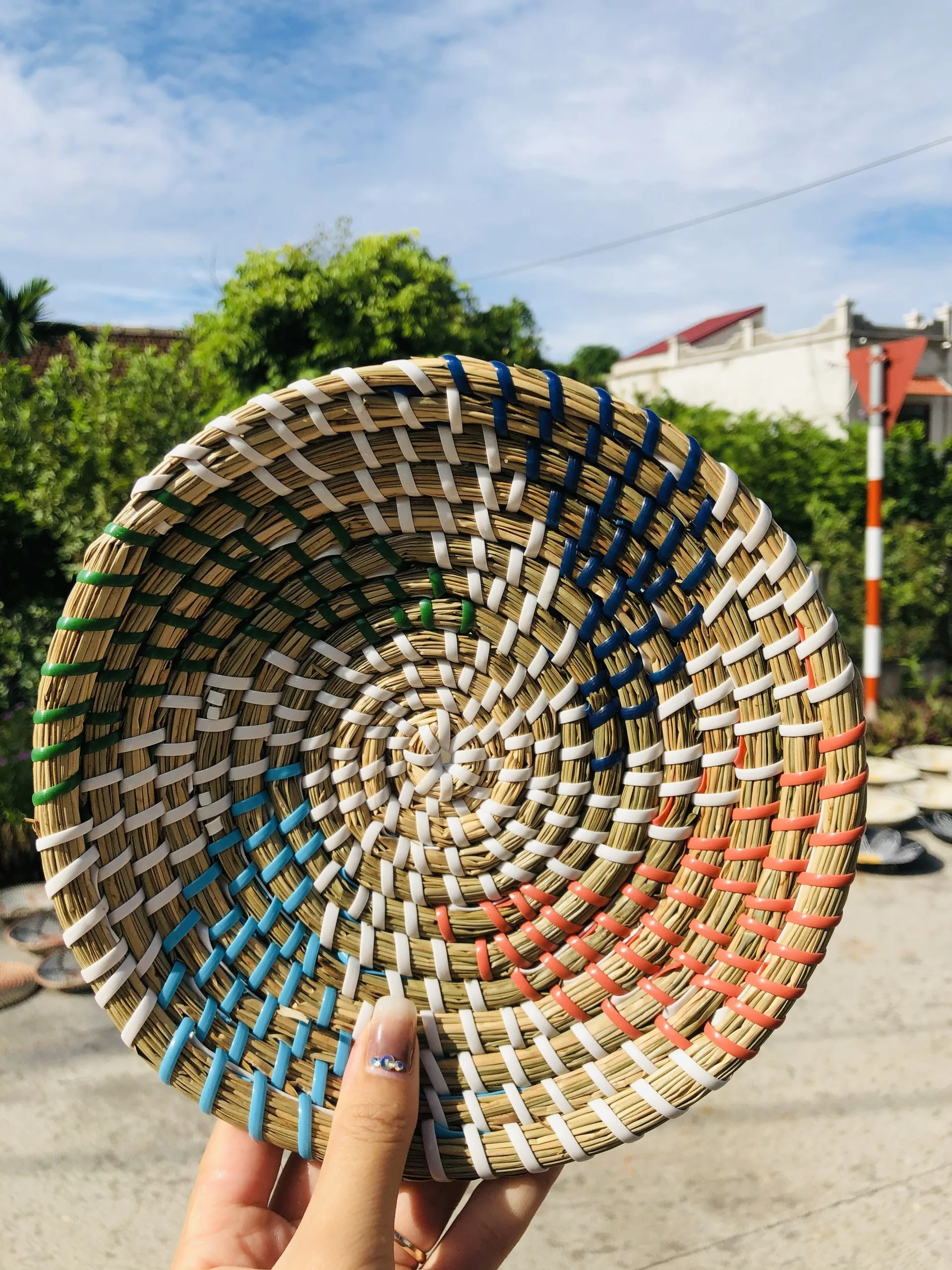 Set 8 Items Hang Wall Decor Seagrass Baskets Customized Quantity Living Room Decoration Cafe Decoration